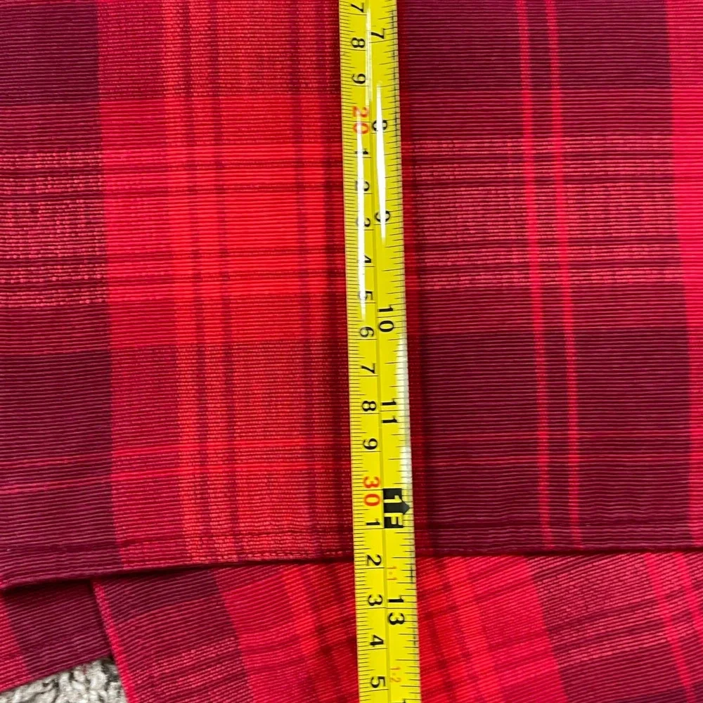 Crate & Barrel Placemats Rubesco Plaid‎ Red Set of 4 Cotton Ribbed Holiday Table